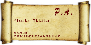 Pleitz Attila névjegykártya